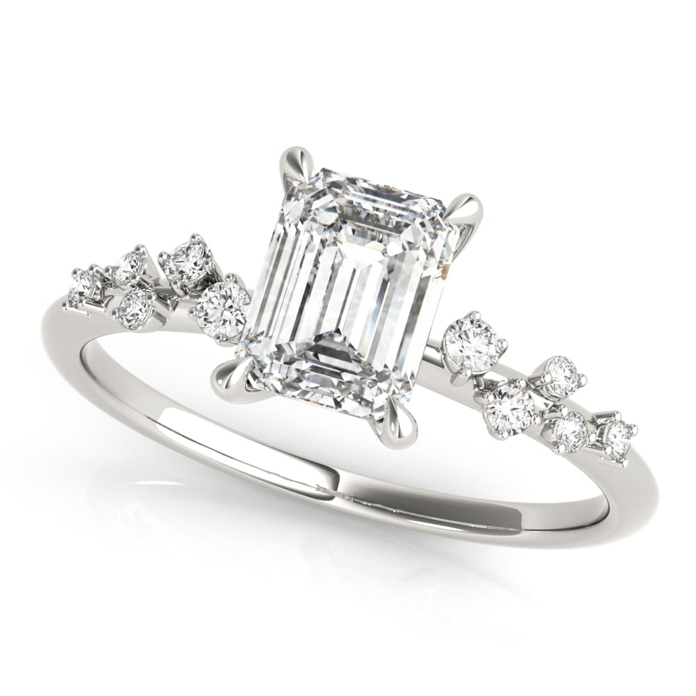 Emerald-Cut Scatter Engagement Ring