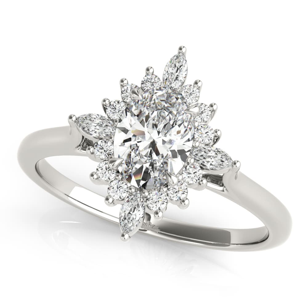 Oval-Cut Halo Engagement Ring