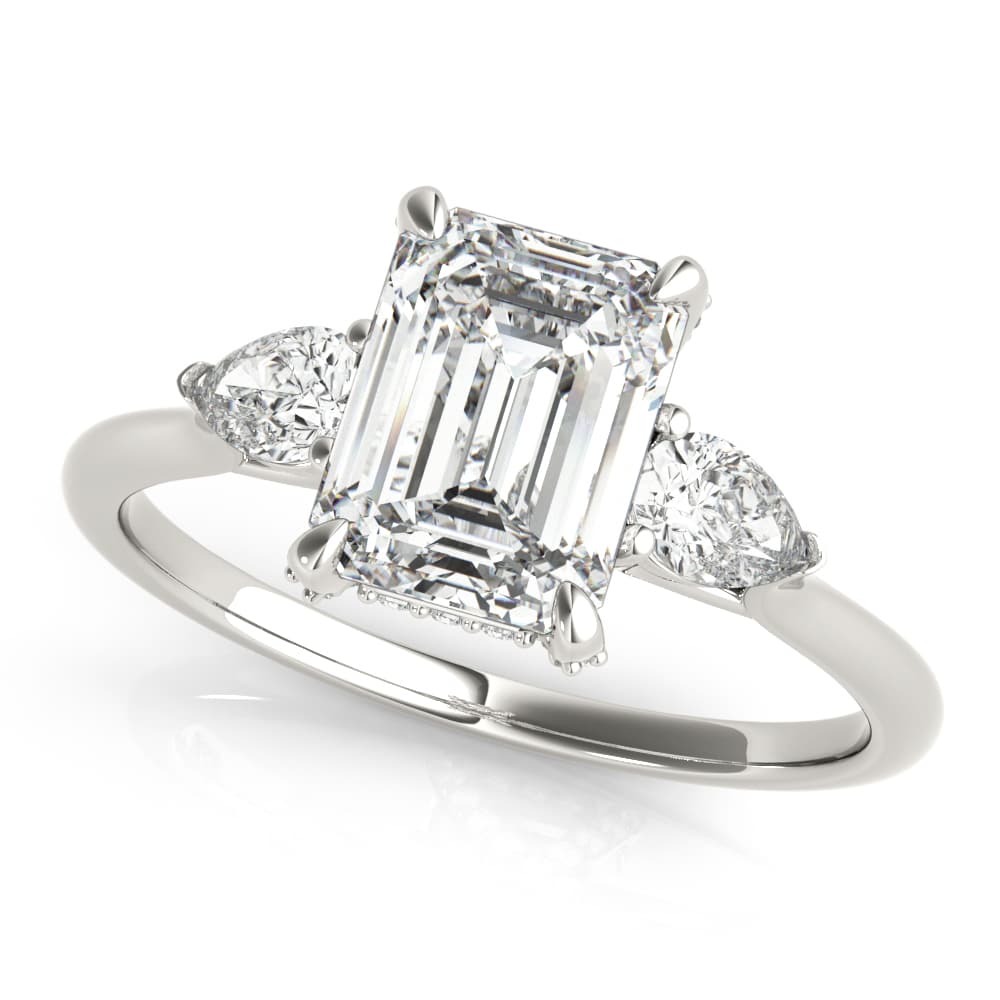 3-Stone Emerald Cut Engagement Ring
