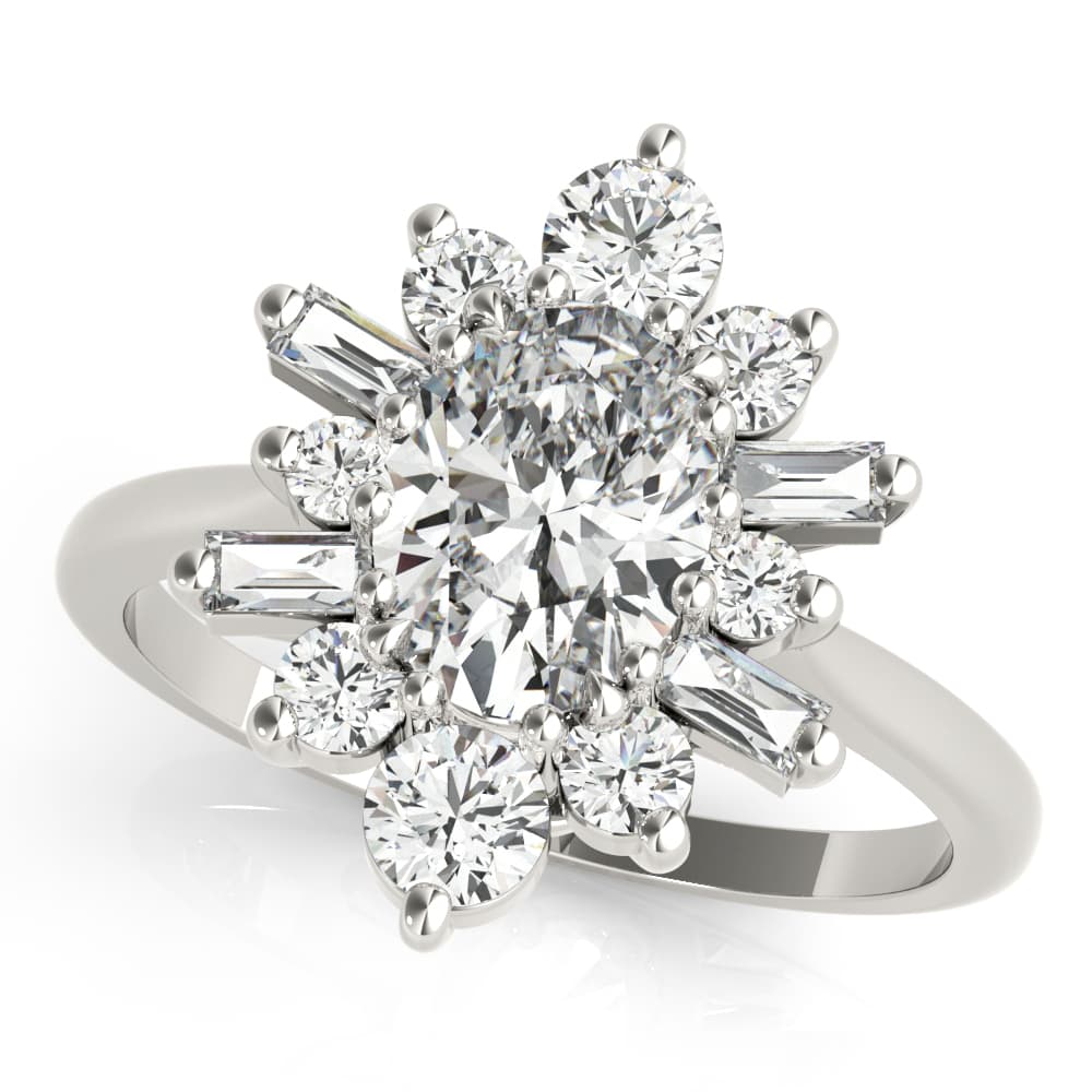 OVAL W/ RD & SB HALO FASHION RING