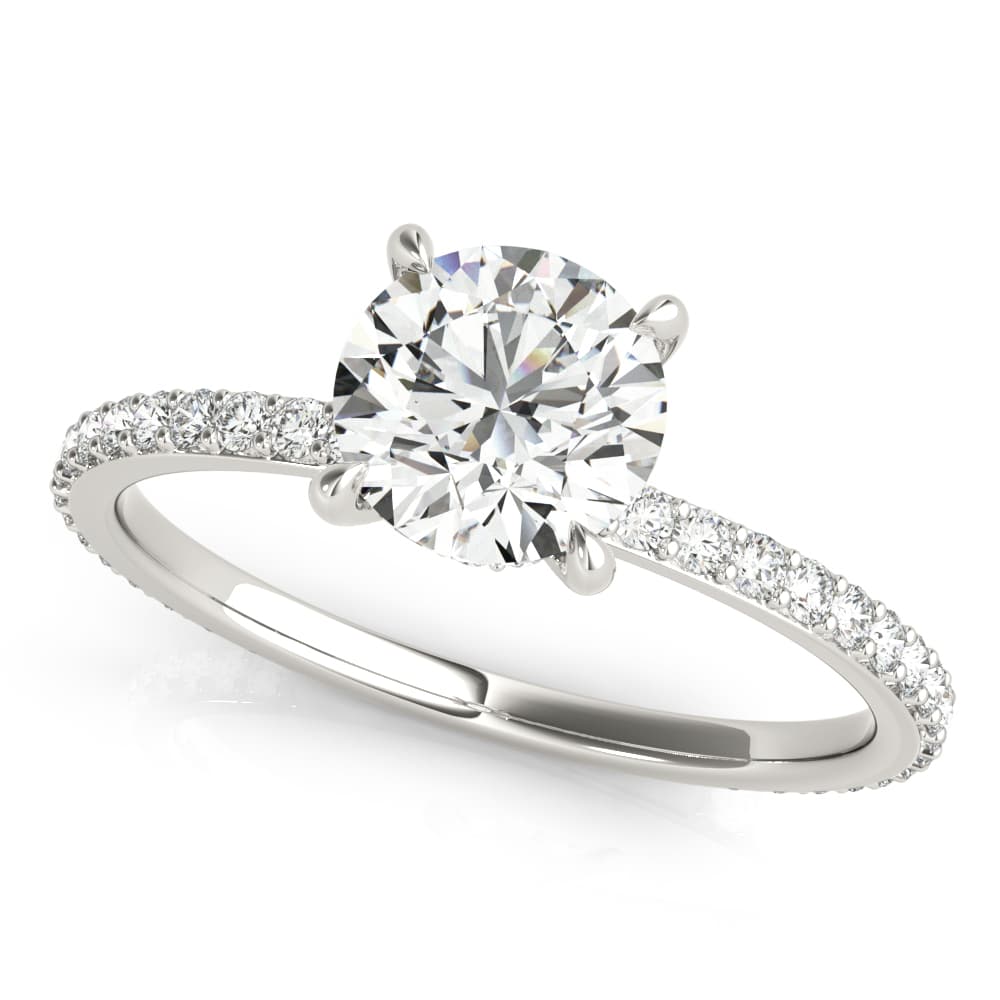 Round Hidden Halo Engagement Ring