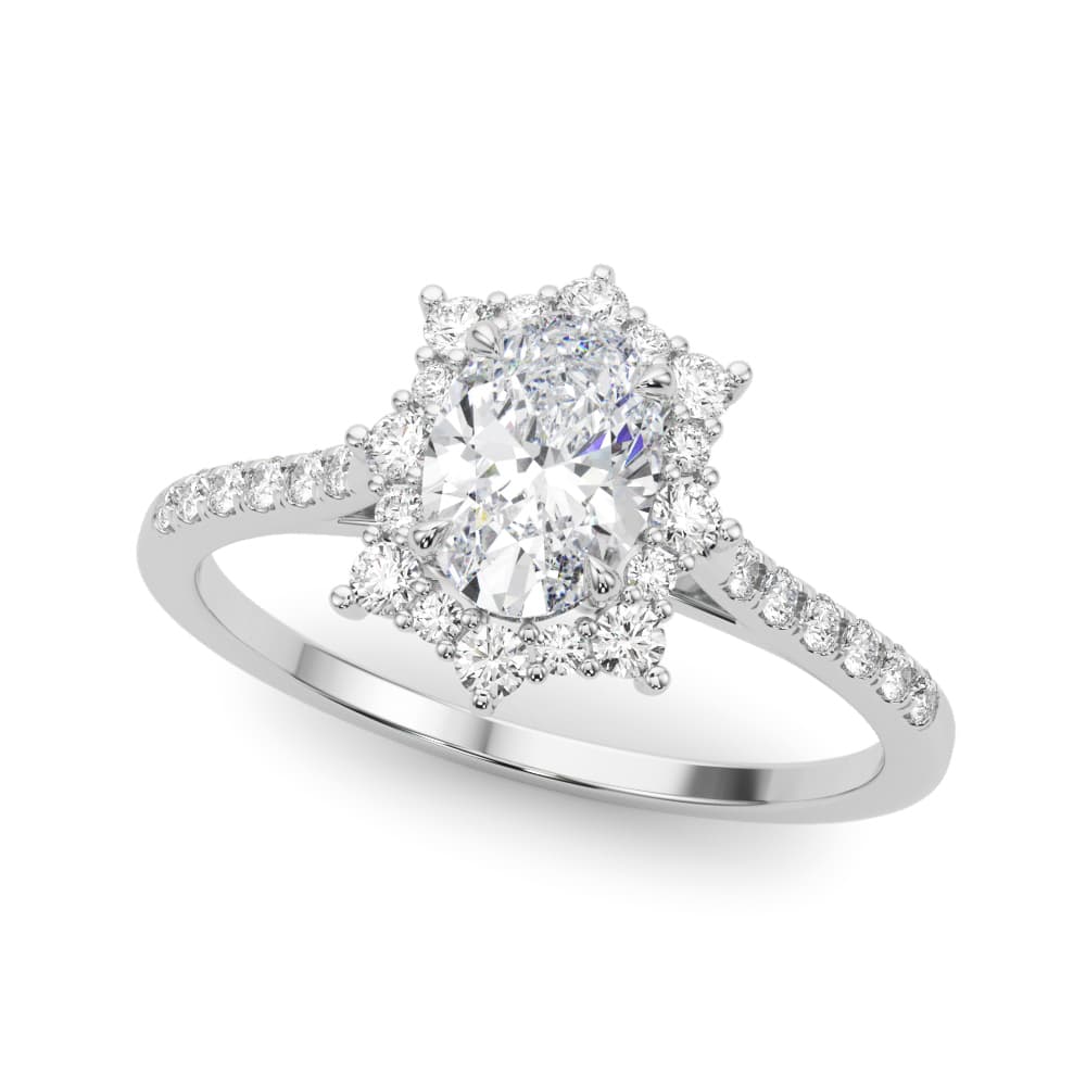 Vintage Inspired Oval Halo Engagement Ring