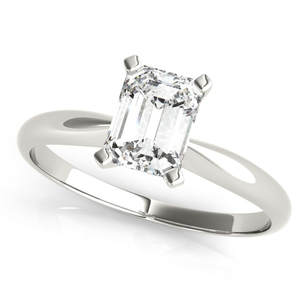 Solitaire Emerald Cut Engagement Ring