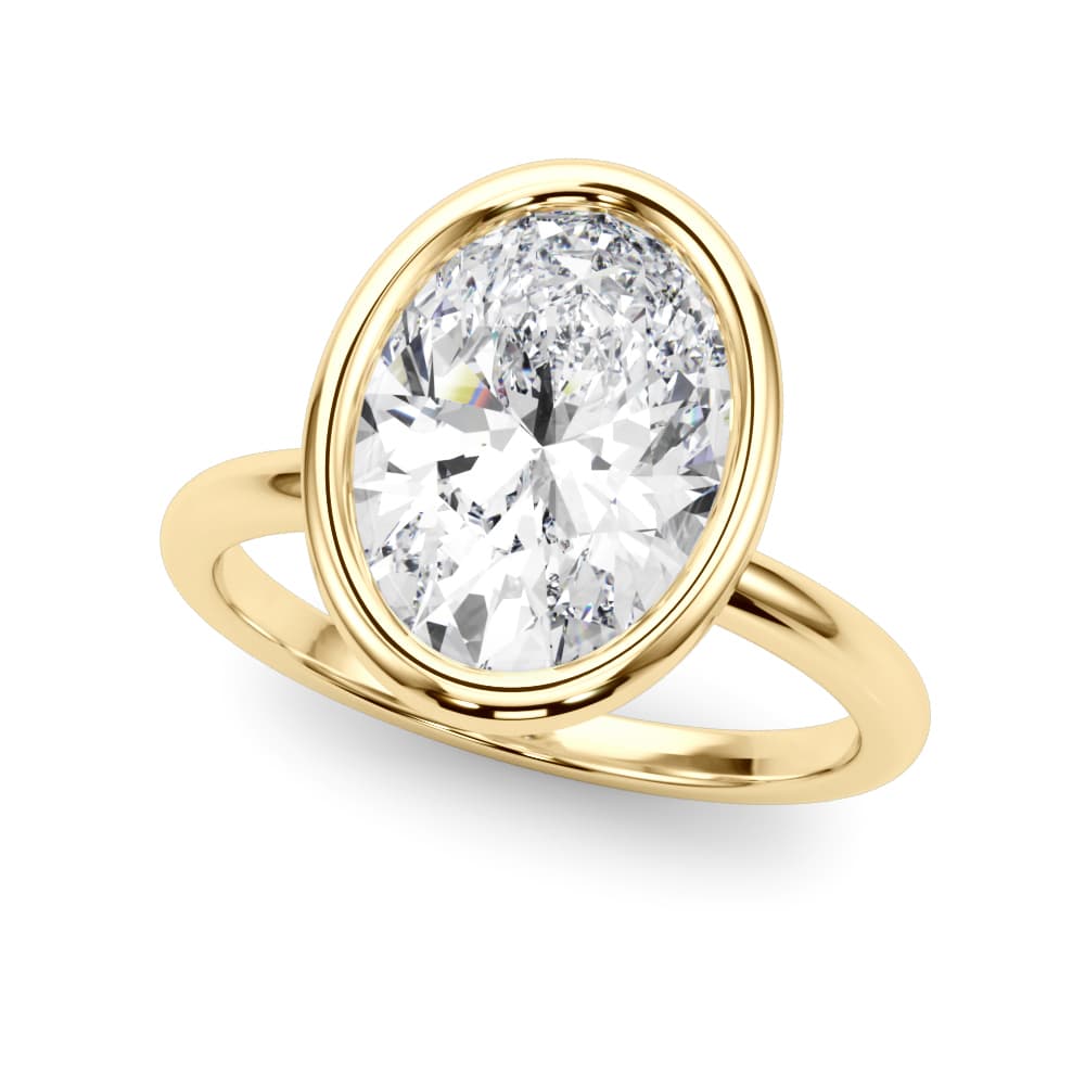 Solitaire Bezel Set Oval Engagement Ring