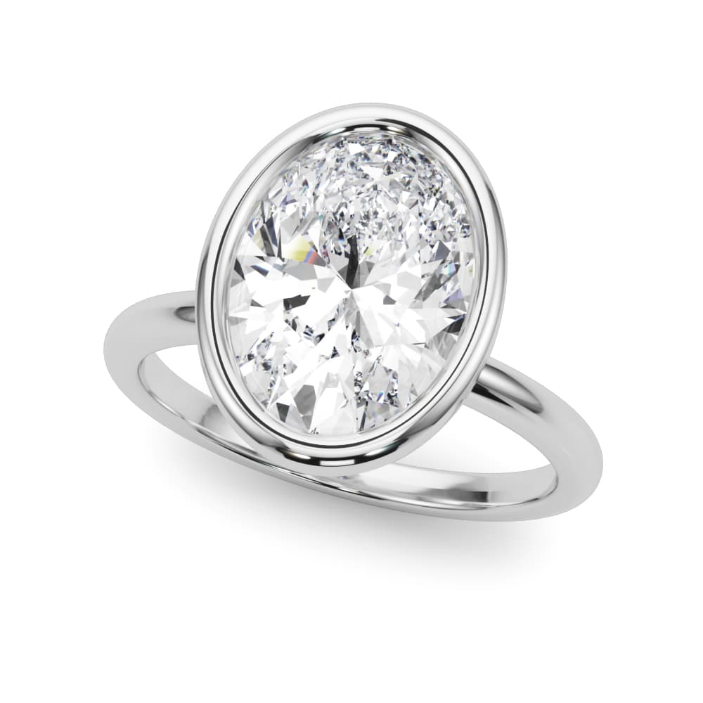 Solitaire Bezel Set Oval Engagement Ring
