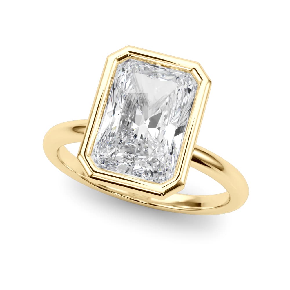 Solitaire Bezel Set Radiant Engagement Ring
