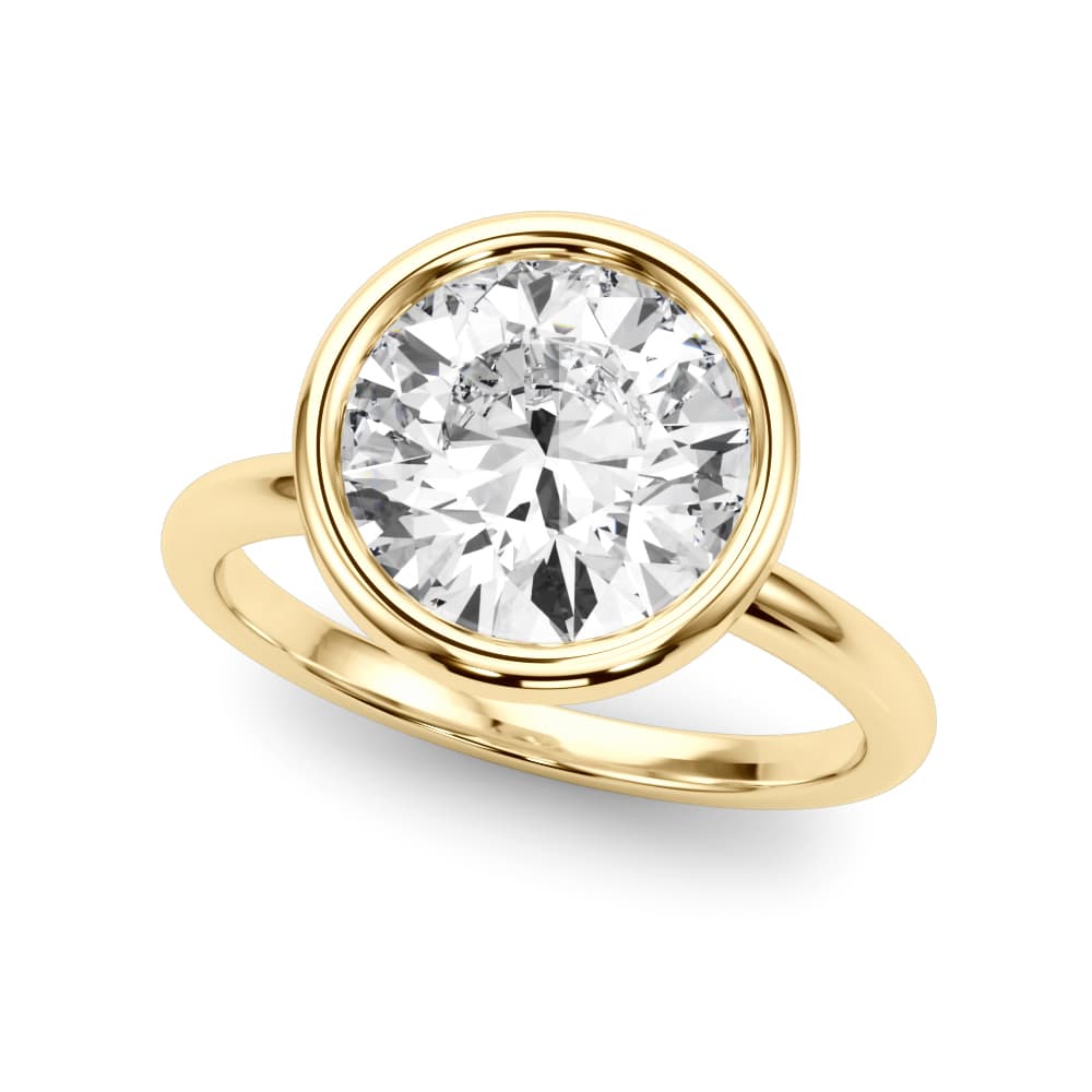 Solitaire Bezel Set Round Engagement Ring