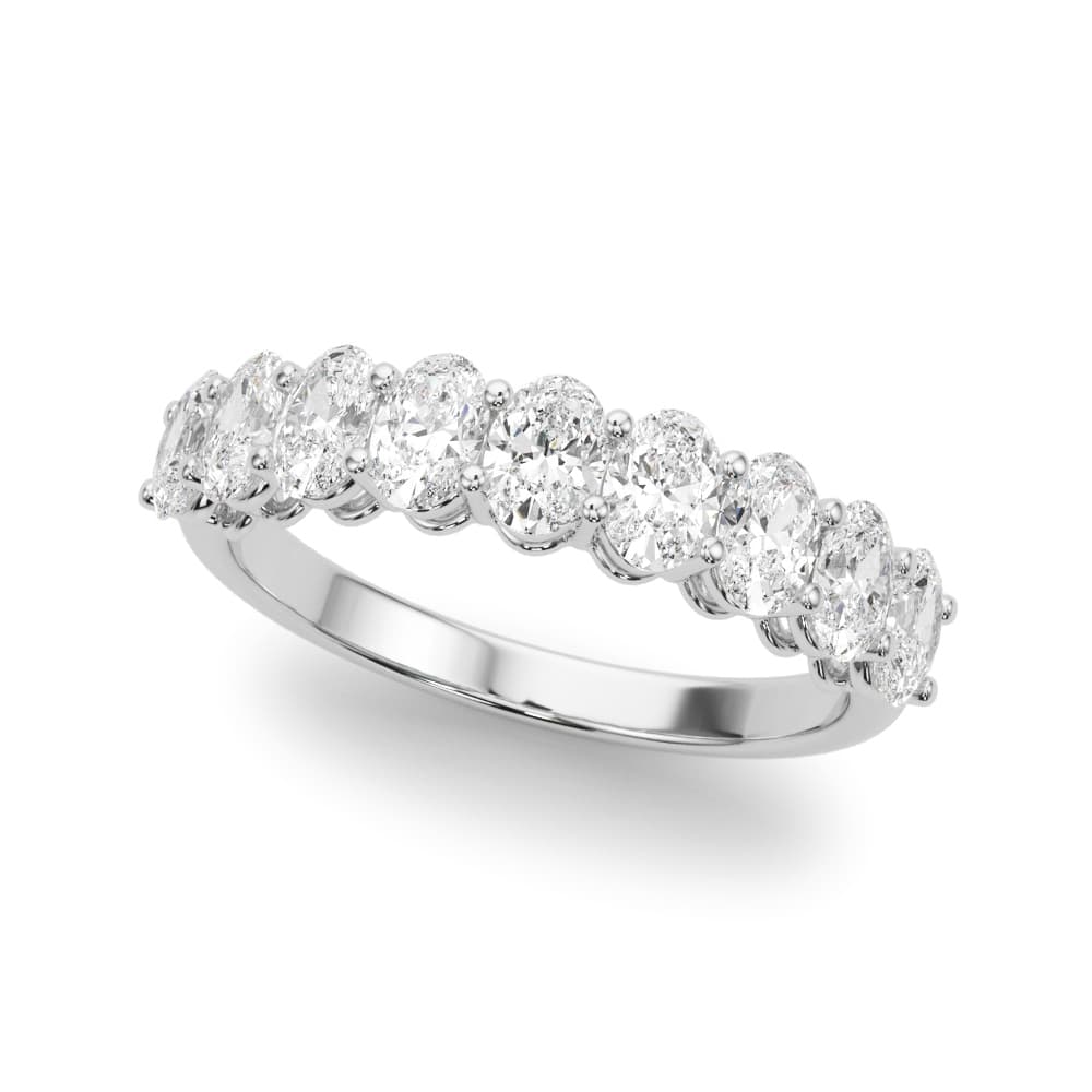 Half Eternity Oval Shape Wedding Band