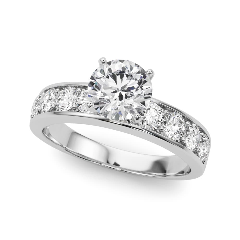 Single Row Channel Set Engagement Ring