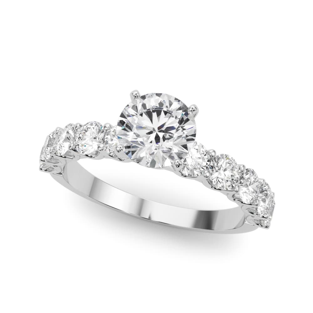 Single Row Diamond Engagement Ring